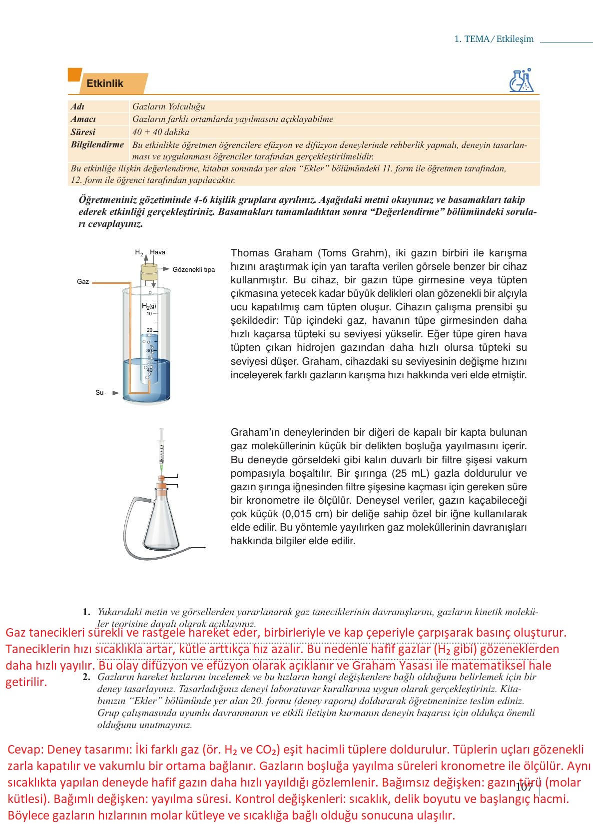 10. Sınıf Meb Yayınları Kimya Ders Kitabı Sayfa 107 Cevapları 10. Sınıf Meb Yayınları Kimya Ders Kitabı Sayfa 107 Cevapları