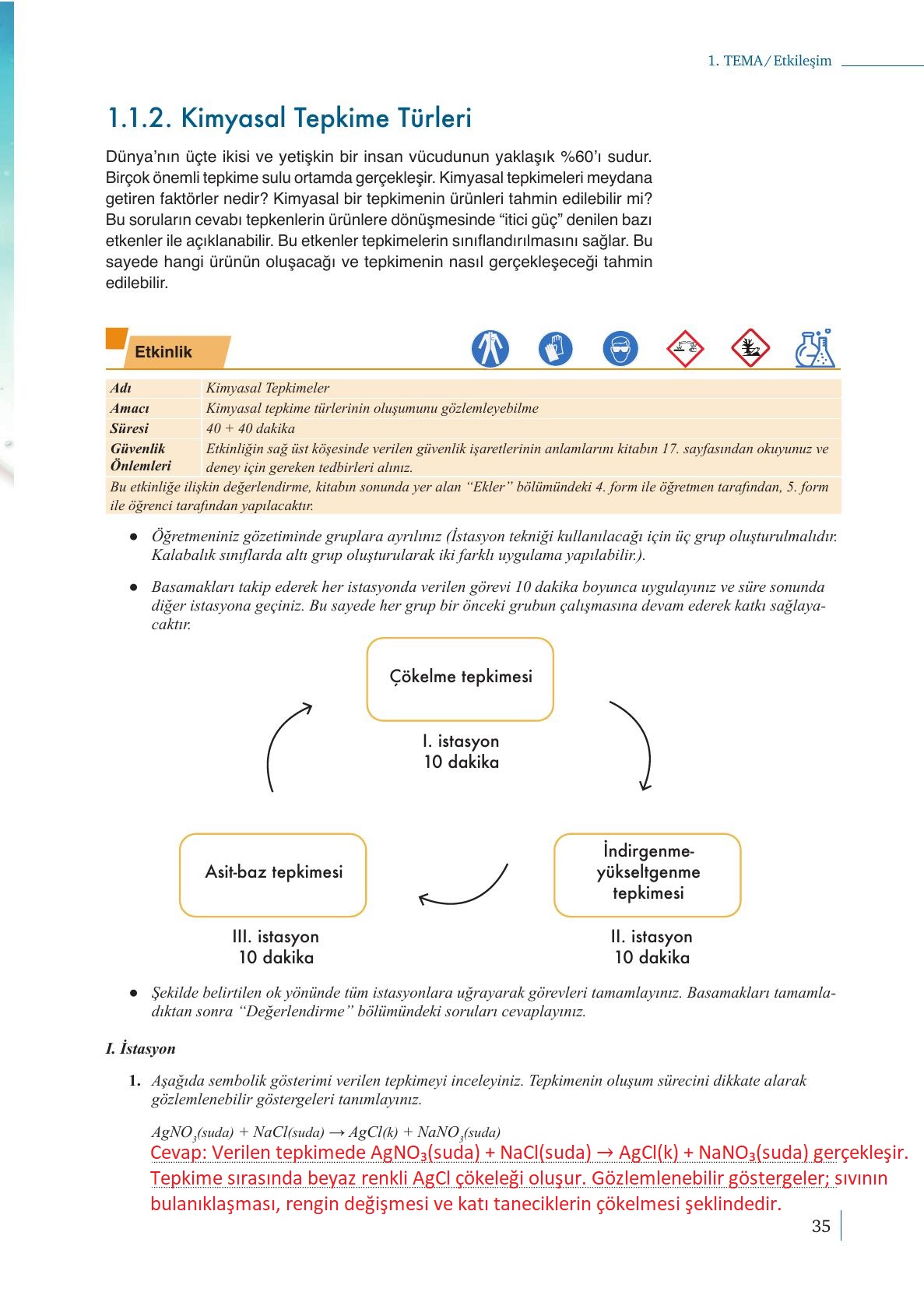 10. Sınıf Meb Yayınları Kimya Ders Kitabı Sayfa 35 Cevapları
