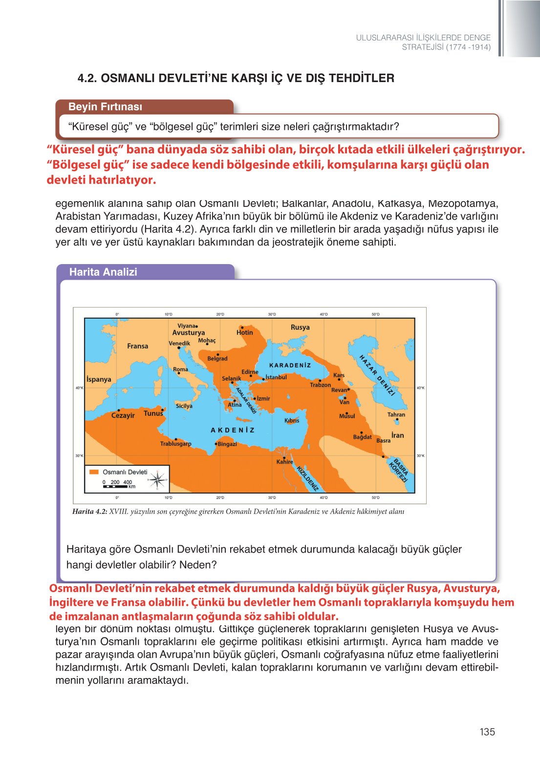11. Sınıf Meb Yayınları Tarih Ders Kitabı Sayfa 135 Cevapları
