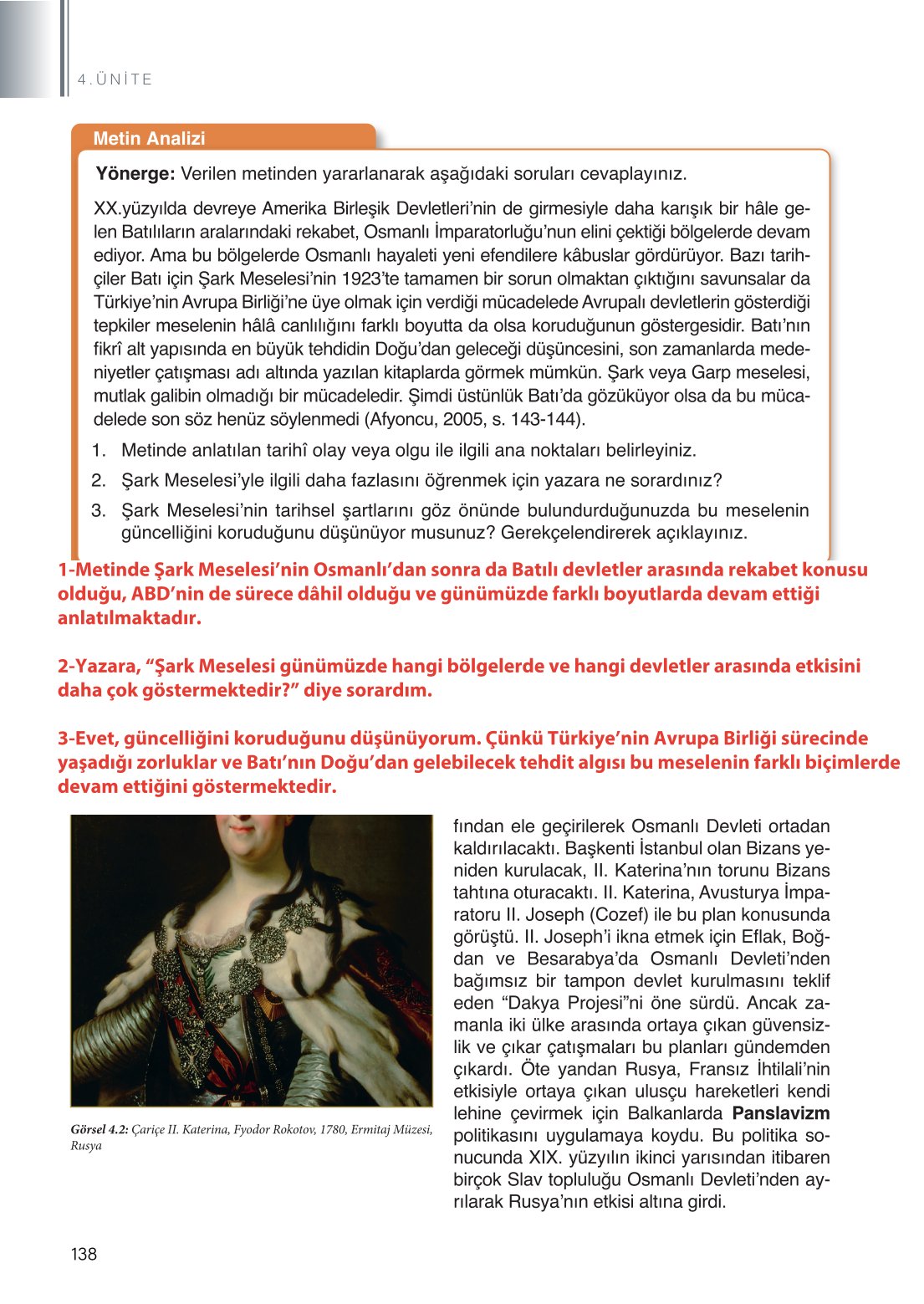 11. Sınıf Meb Yayınları Tarih Ders Kitabı Sayfa 138 Cevapları 11. Sınıf Meb Yayınları Tarih Ders Kitabı Sayfa 138 Cevapları