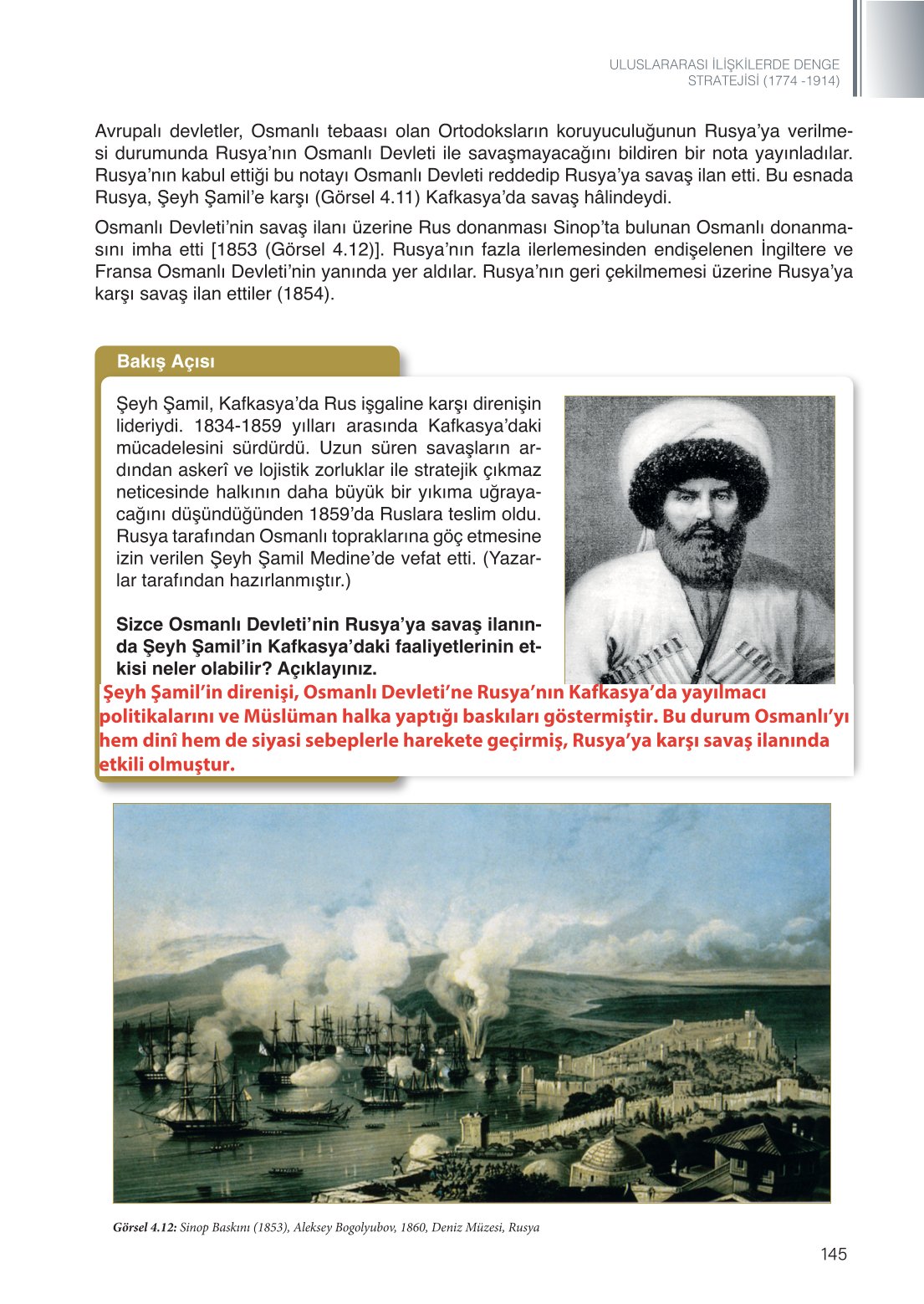 11. Sınıf Meb Yayınları Tarih Ders Kitabı Sayfa 145 Cevapları