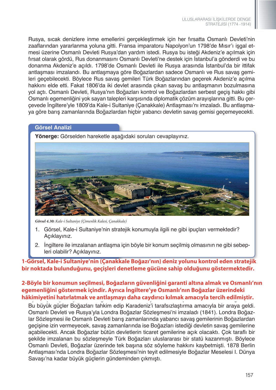 11. Sınıf Meb Yayınları Tarih Ders Kitabı Sayfa 157 Cevapları