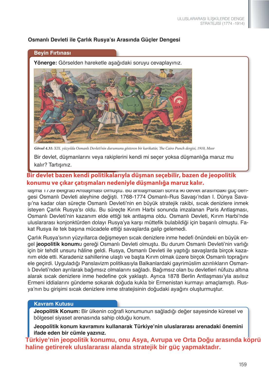 11. Sınıf Meb Yayınları Tarih Ders Kitabı Sayfa 159 Cevapları