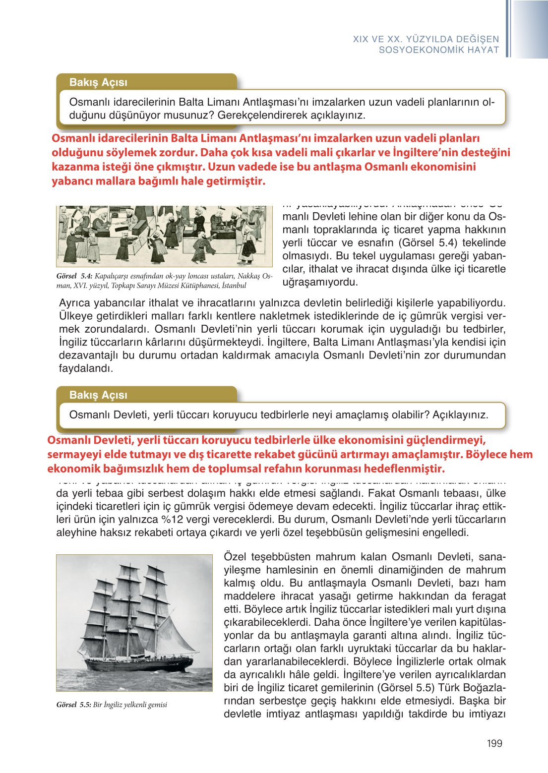 11. Sınıf Meb Yayınları Tarih Ders Kitabı Sayfa 199 Cevapları