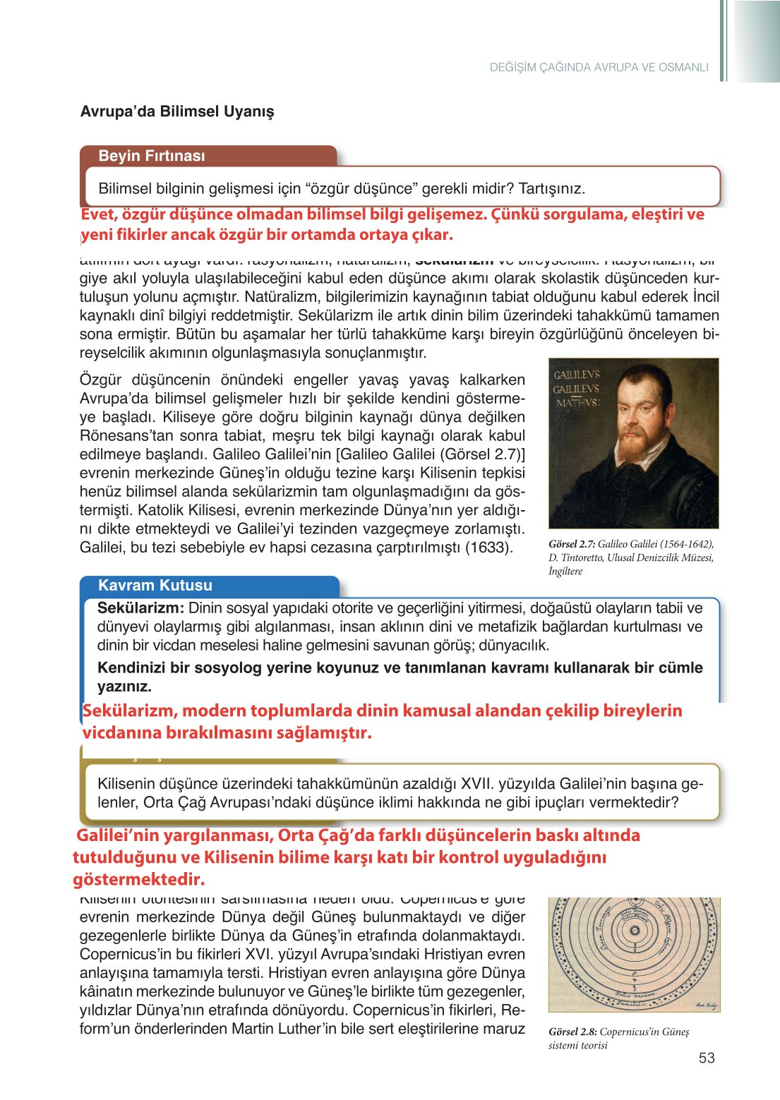 11. Sınıf Meb Yayınları Tarih Ders Kitabı Sayfa 53 Cevapları