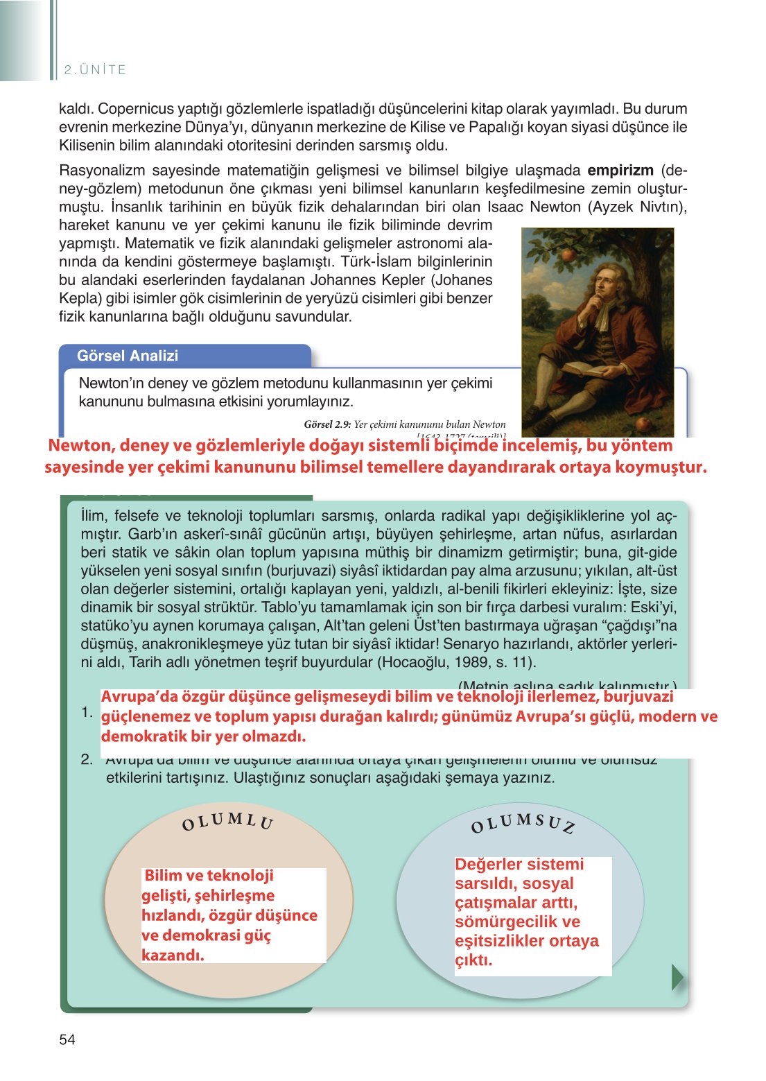 11. Sınıf Meb Yayınları Tarih Ders Kitabı Sayfa 54 Cevapları