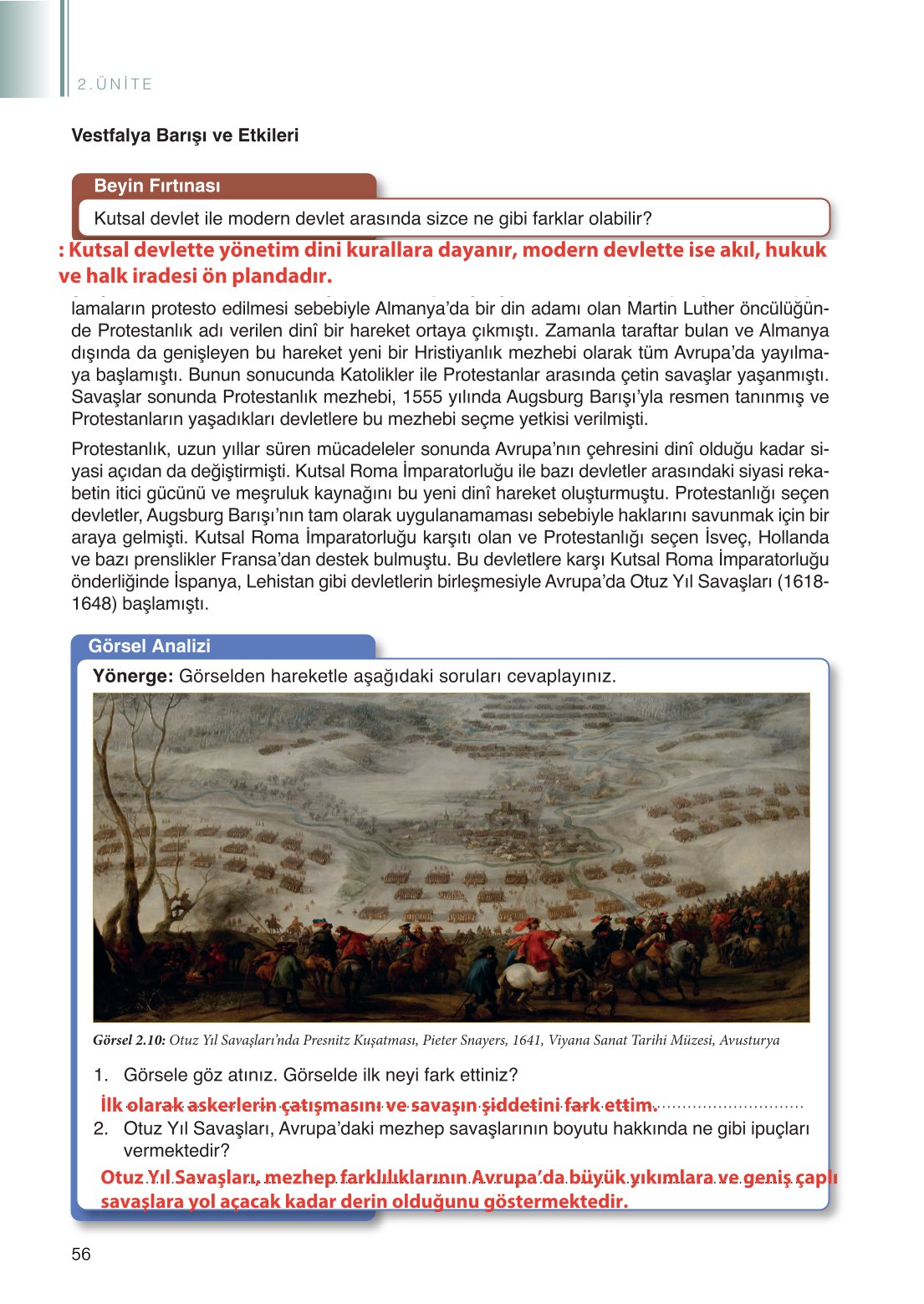 11. Sınıf Meb Yayınları Tarih Ders Kitabı Sayfa 56 Cevapları