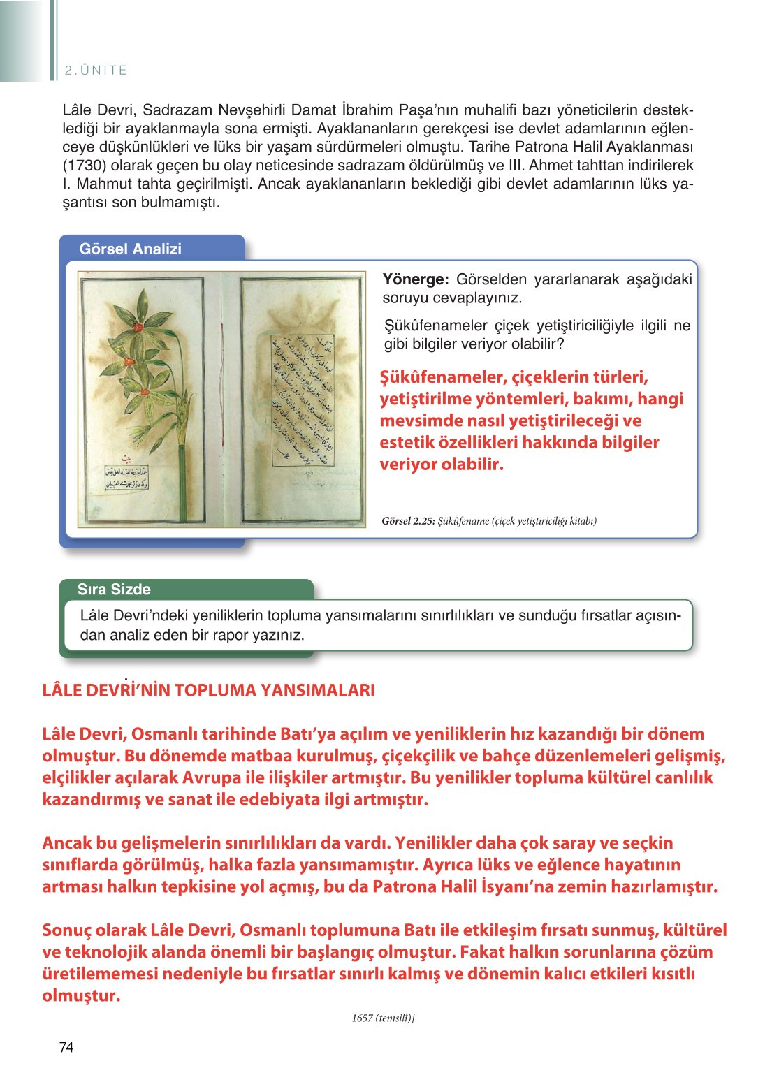 11. Sınıf Meb Yayınları Tarih Ders Kitabı Sayfa 74 Cevapları