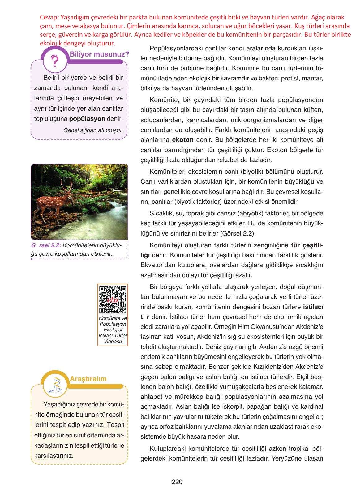 11. Sınıf Tutku Yayıncılık Biyoloji Ders Kitabı Sayfa 220 Cevapları 11. Sınıf Tutku Yayıncılık Biyoloji Ders Kitabı Sayfa 220 Cevapları