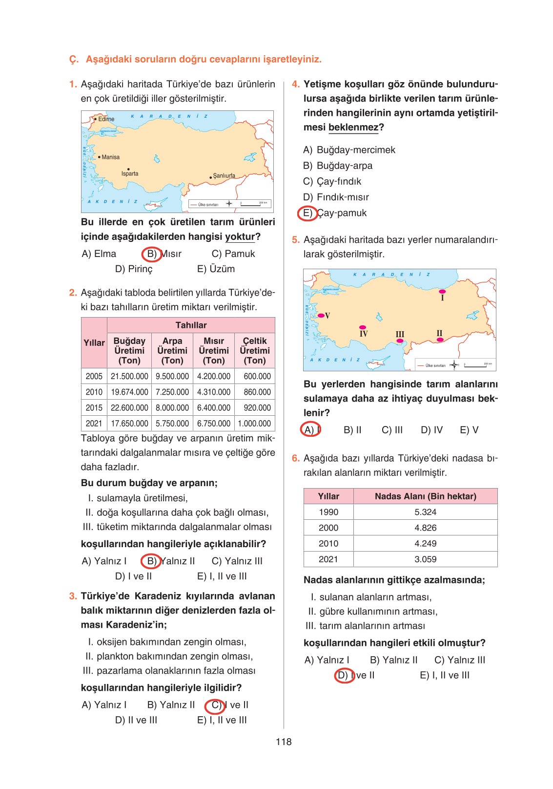 11. Sınıf Yıldırım Yayınları Coğrafya Ders Kitabı Sayfa 118 Cevapları 11. Sınıf Yıldırım Yayınları Coğrafya Ders Kitabı Sayfa 118 Cevapları