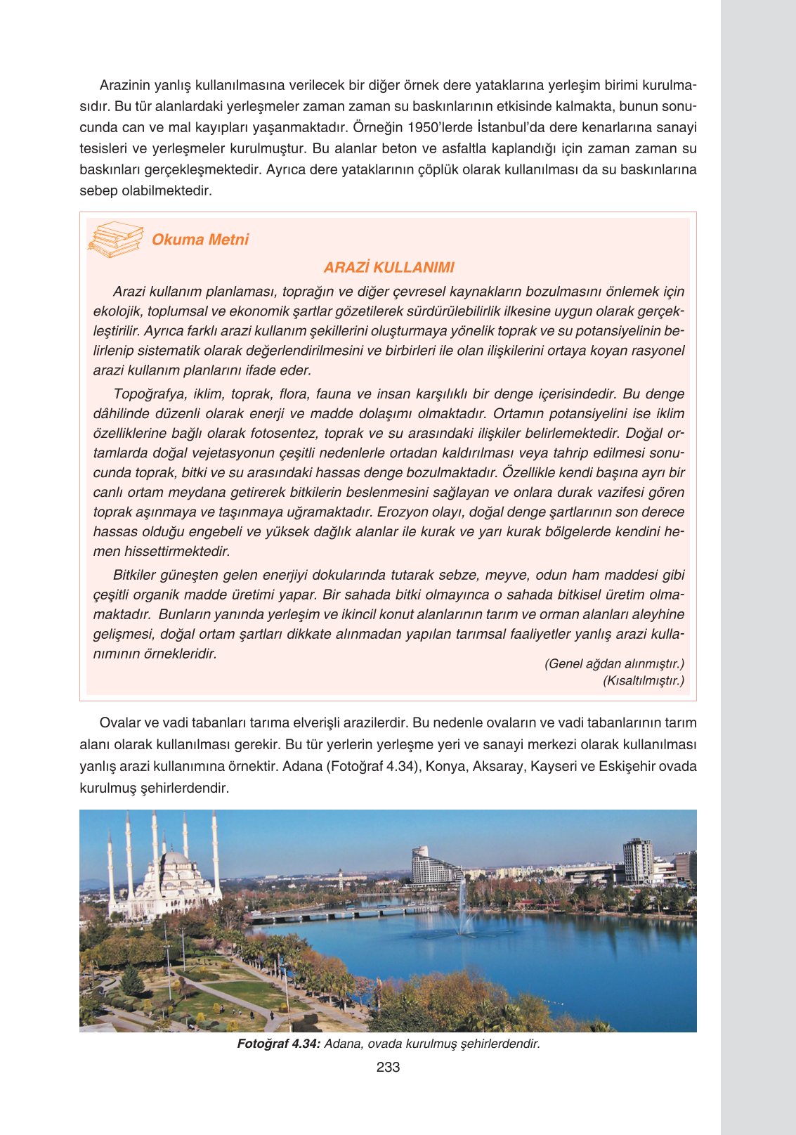 11. Sınıf Yıldırım Yayınları Coğrafya Ders Kitabı Sayfa 233 Cevapları