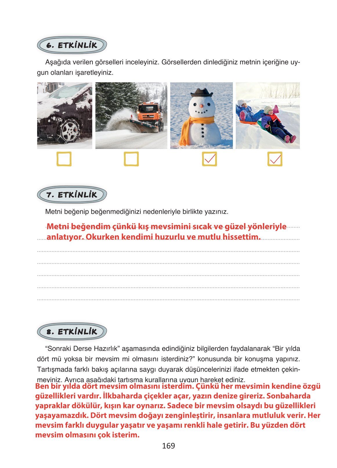 4. Sınıf Ada Yayıncılık Türkçe Ders Kitabı Sayfa 169 Cevapları 4. Sınıf Ada Yayıncılık Türkçe Ders Kitabı Sayfa 169 Cevapları
