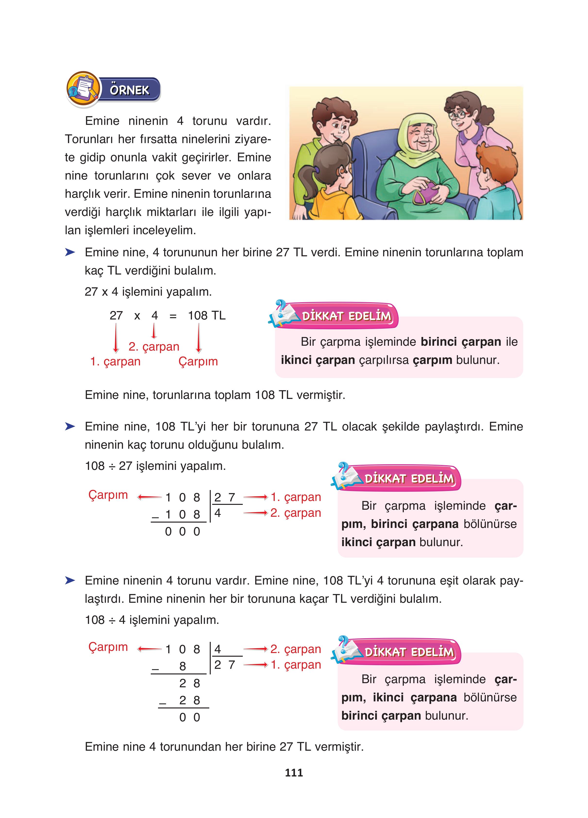 4. Sınıf Fersa Yayınları Matematik Ders Kitabı Sayfa 111 Cevapları