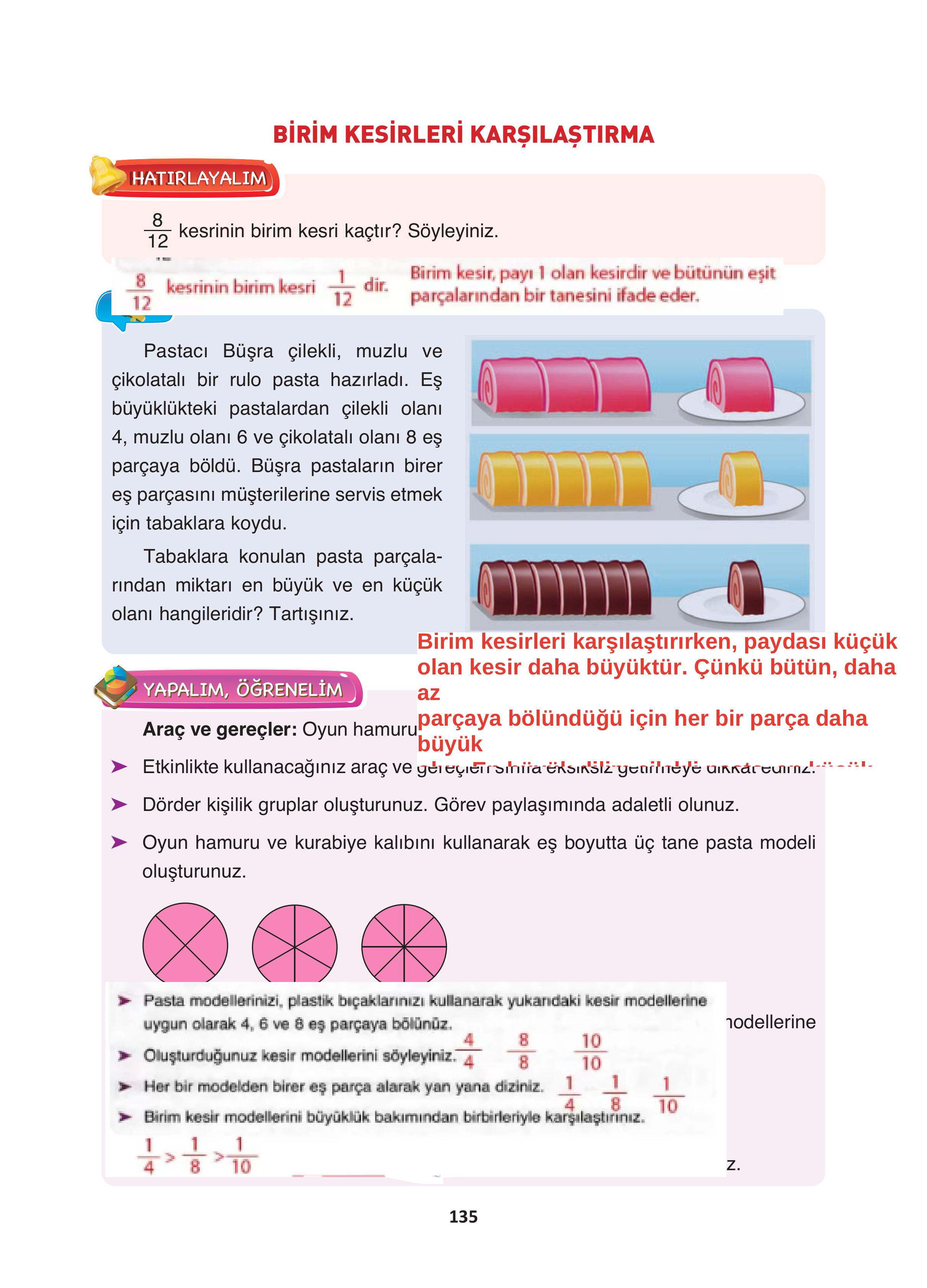 4. Sınıf Fersa Yayınları Matematik Ders Kitabı Sayfa 135 Cevapları 4. Sınıf Fersa Yayınları Matematik Ders Kitabı Sayfa 135 Cevapları