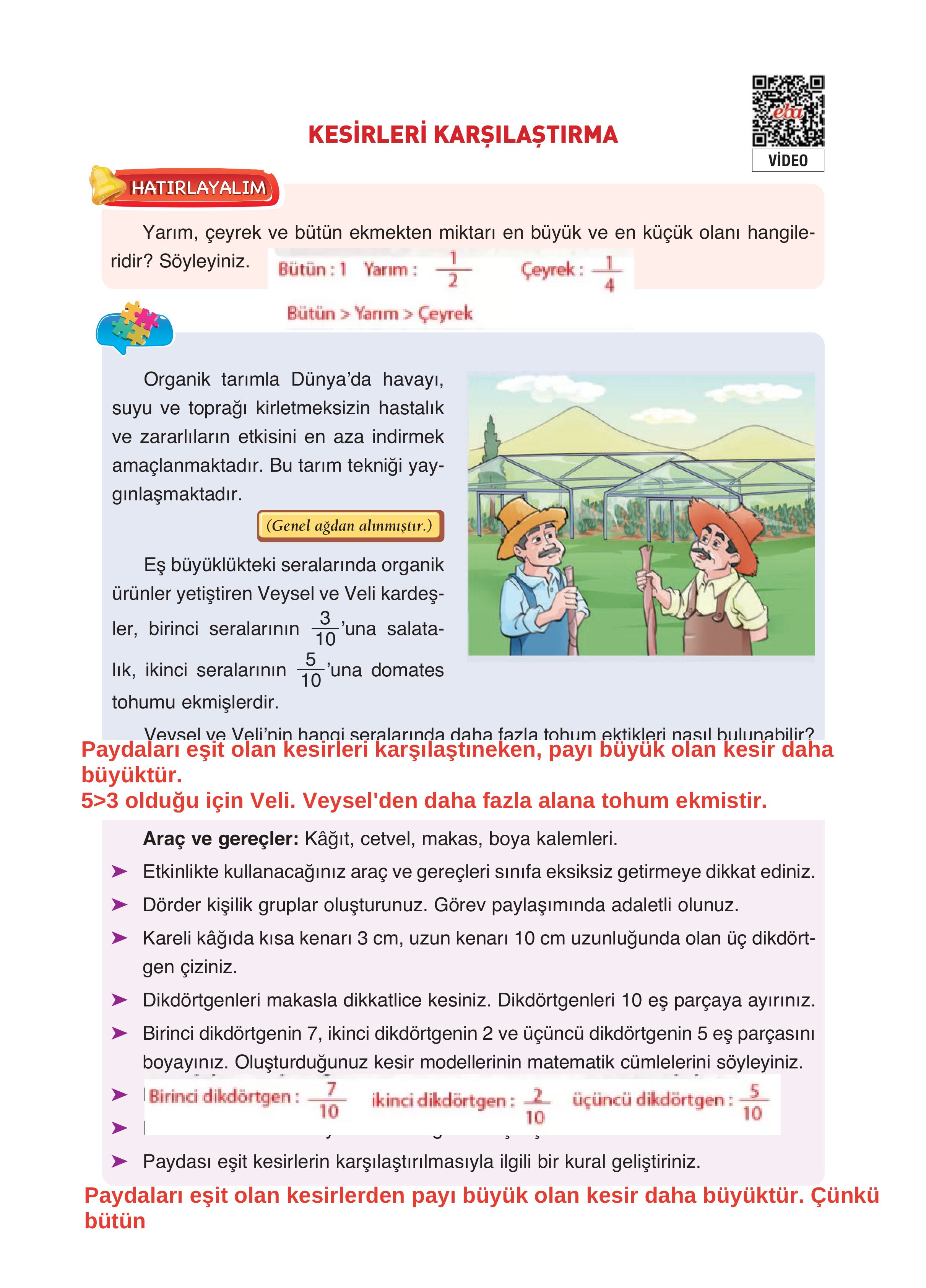 4. Sınıf Fersa Yayınları Matematik Ders Kitabı Sayfa 141 Cevapları