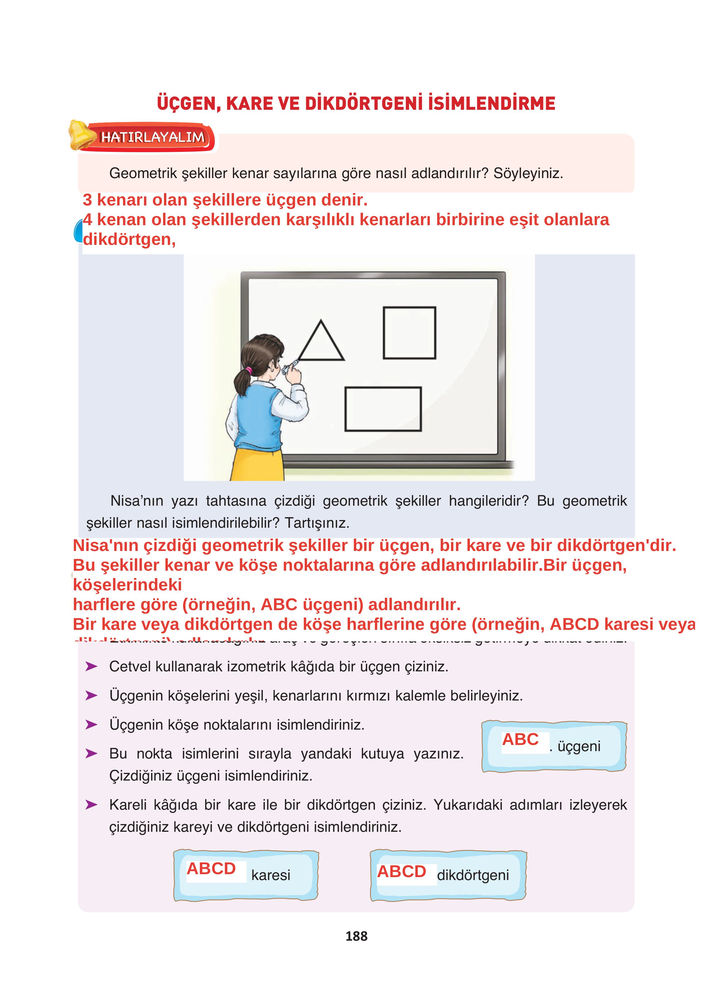 4. Sınıf Fersa Yayınları Matematik Ders Kitabı Sayfa 188 Cevapları