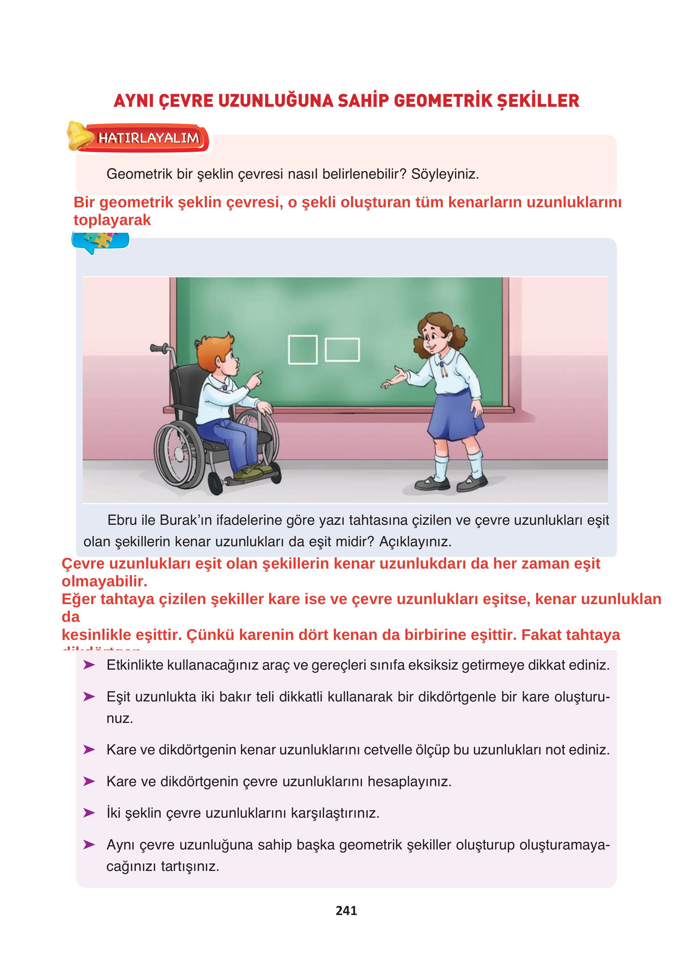 4. Sınıf Fersa Yayınları Matematik Ders Kitabı Sayfa 241 Cevapları 4. Sınıf Fersa Yayınları Matematik Ders Kitabı Sayfa 241 Cevapları