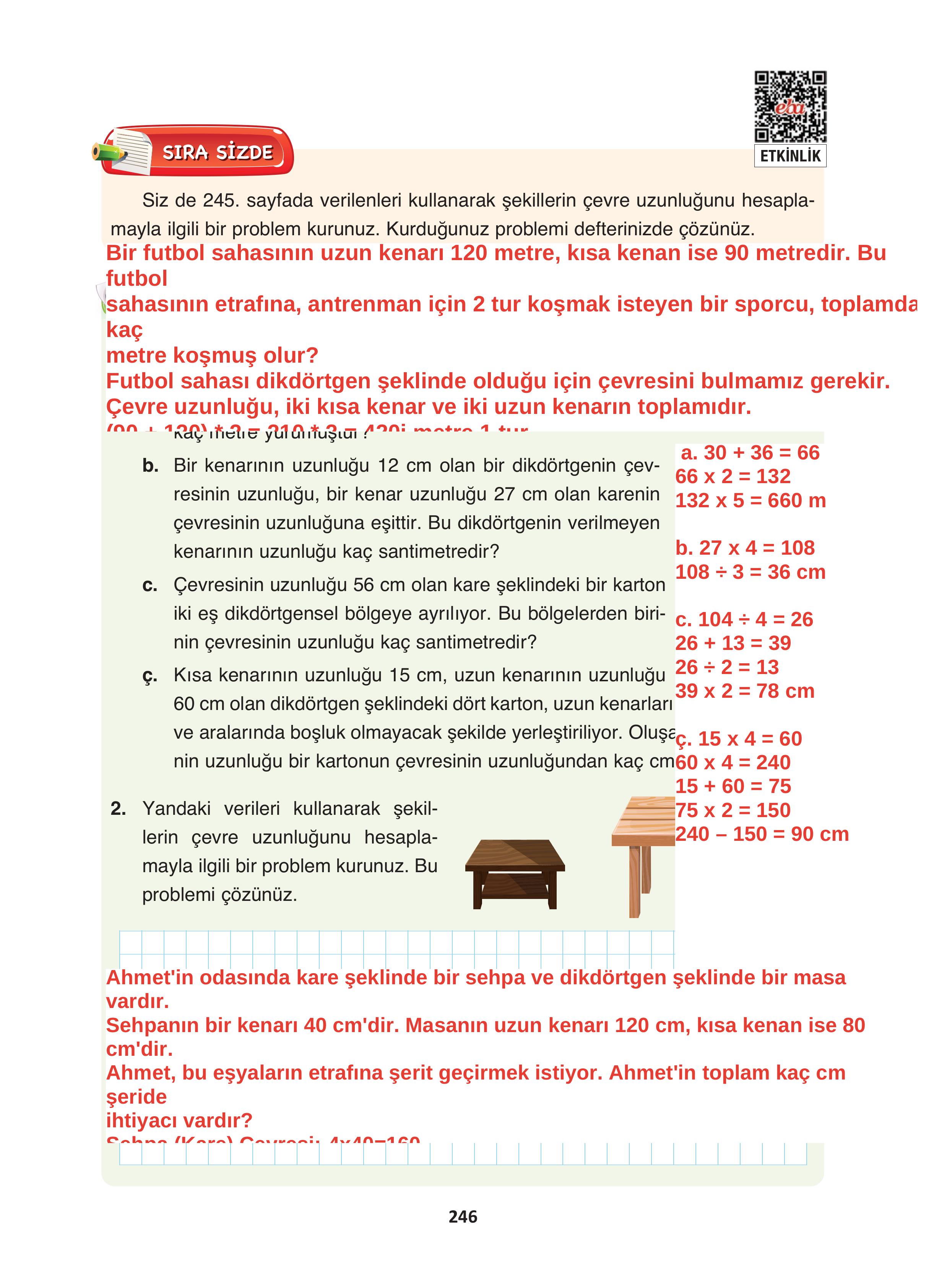 4. Sınıf Fersa Yayınları Matematik Ders Kitabı Sayfa 246 Cevapları 4. Sınıf Fersa Yayınları Matematik Ders Kitabı Sayfa 246 Cevapları