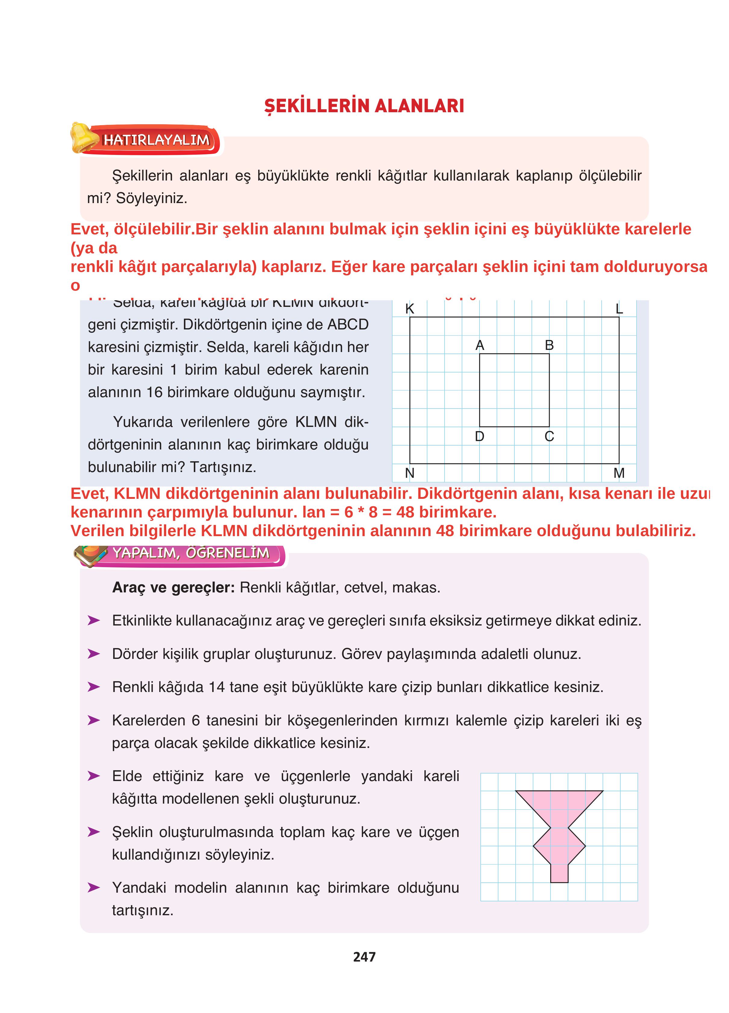 4. Sınıf Fersa Yayınları Matematik Ders Kitabı Sayfa 247 Cevapları