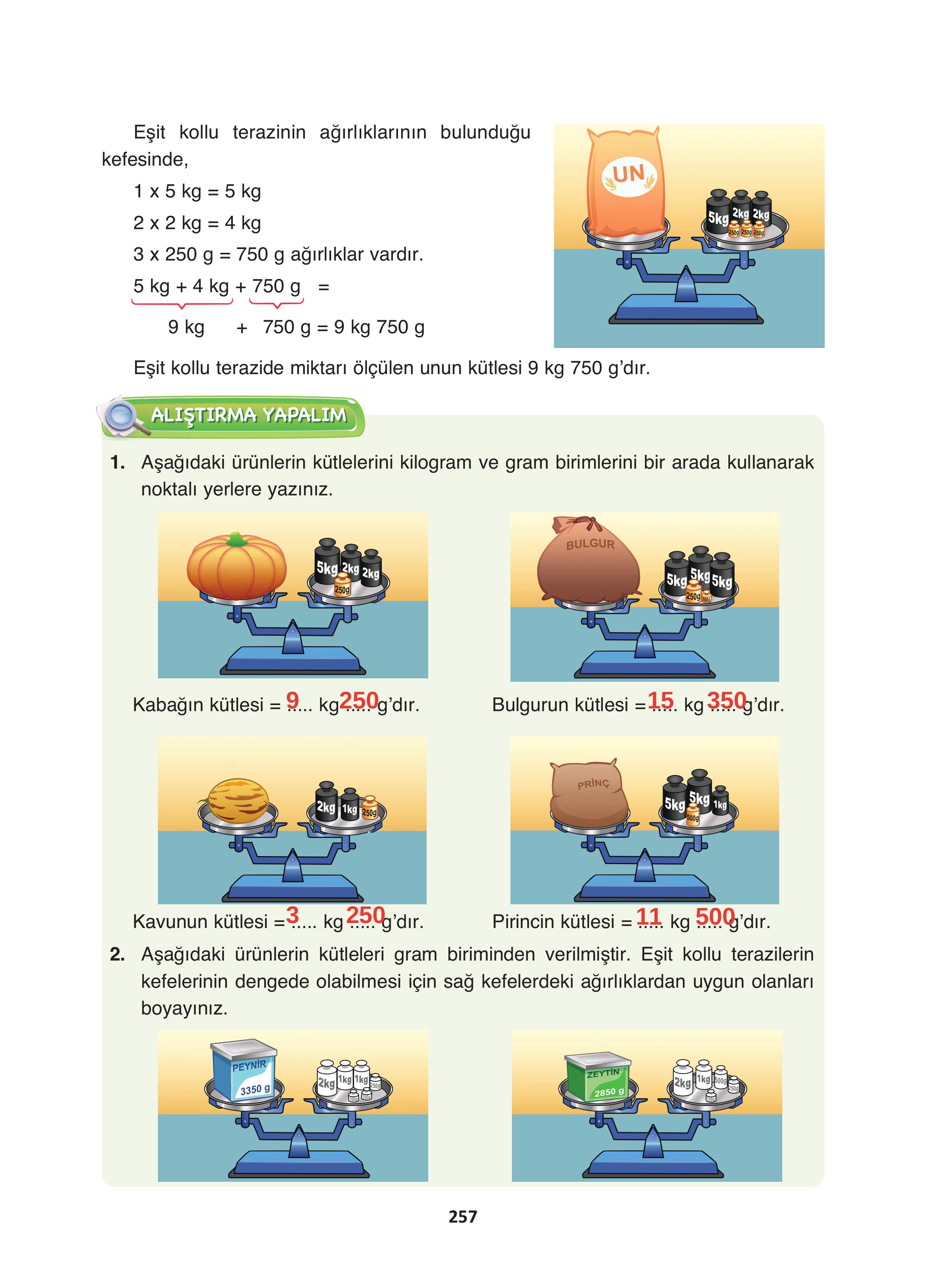 4. Sınıf Fersa Yayınları Matematik Ders Kitabı Sayfa 257 Cevapları