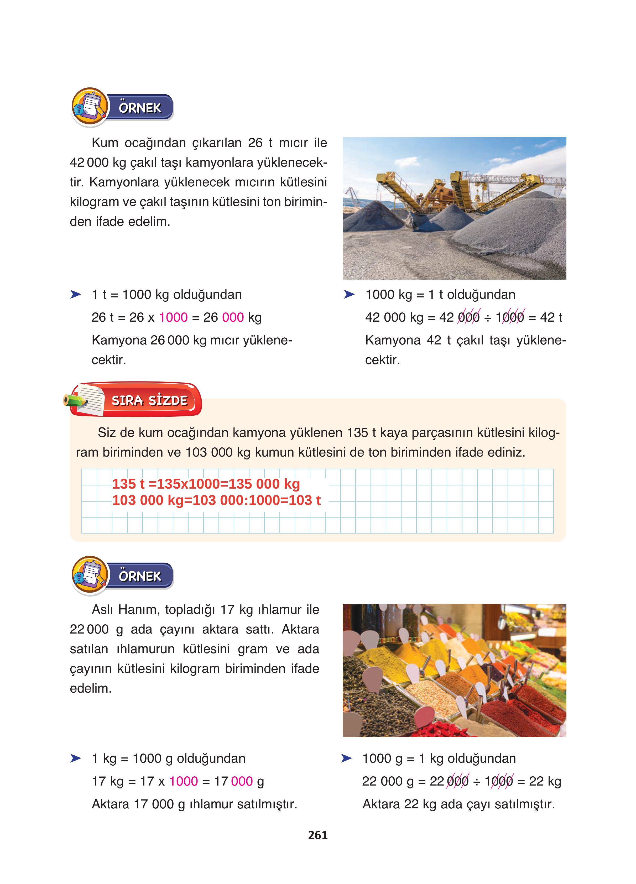4. Sınıf Fersa Yayınları Matematik Ders Kitabı Sayfa 261 Cevapları