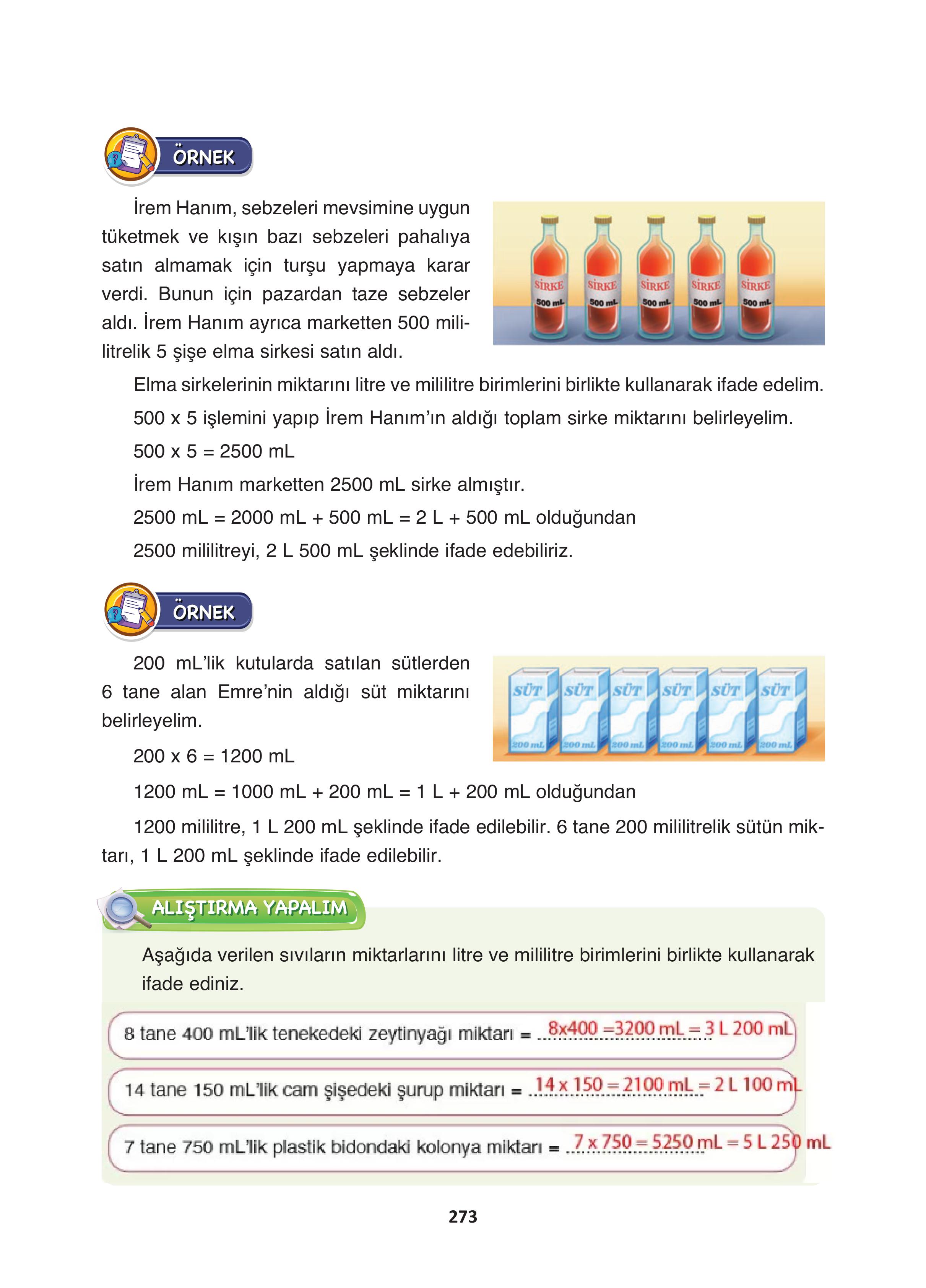 4. Sınıf Fersa Yayınları Matematik Ders Kitabı Sayfa 273 Cevapları