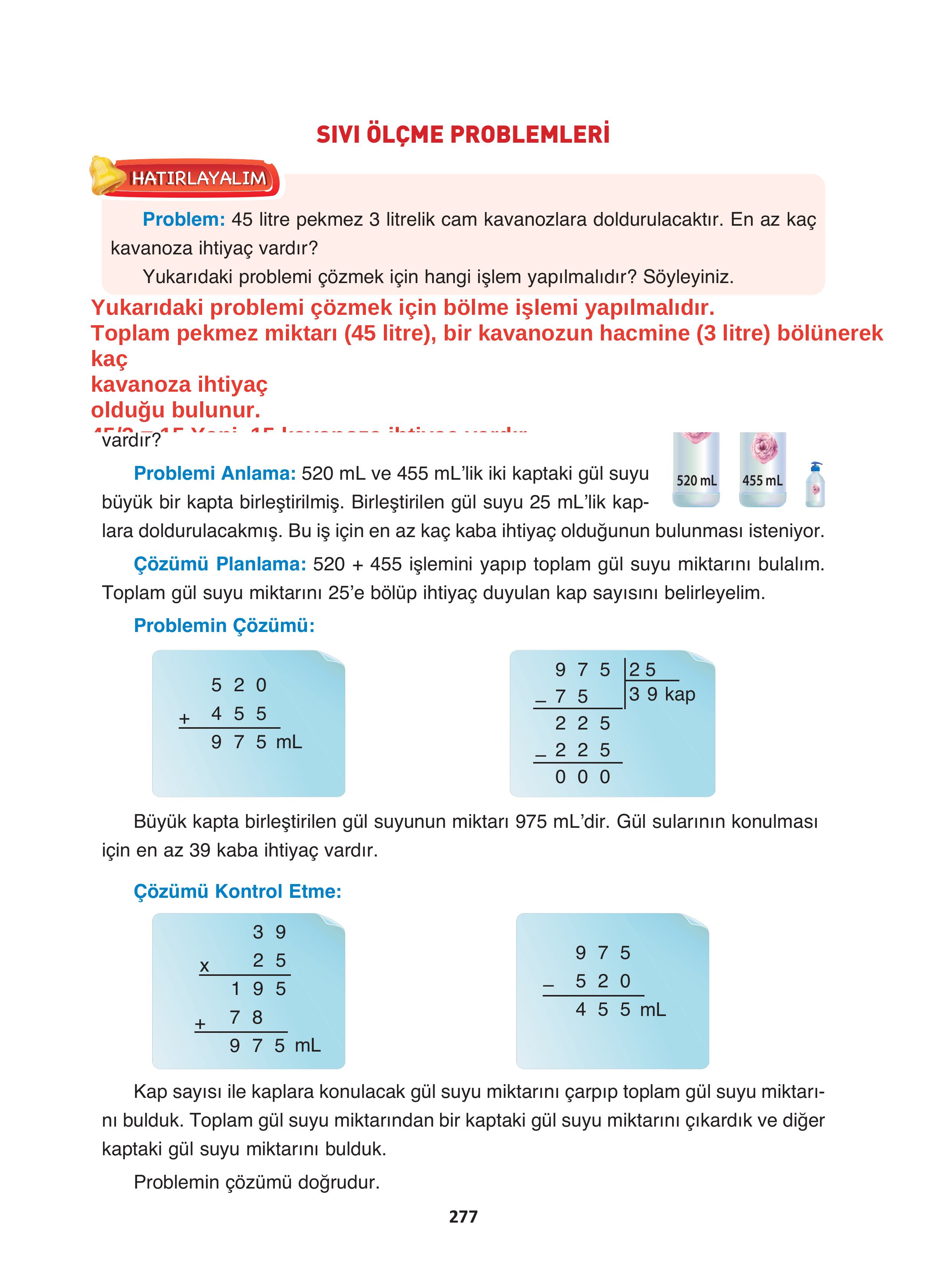 4. Sınıf Fersa Yayınları Matematik Ders Kitabı Sayfa 277 Cevapları 4. Sınıf Fersa Yayınları Matematik Ders Kitabı Sayfa 277 Cevapları