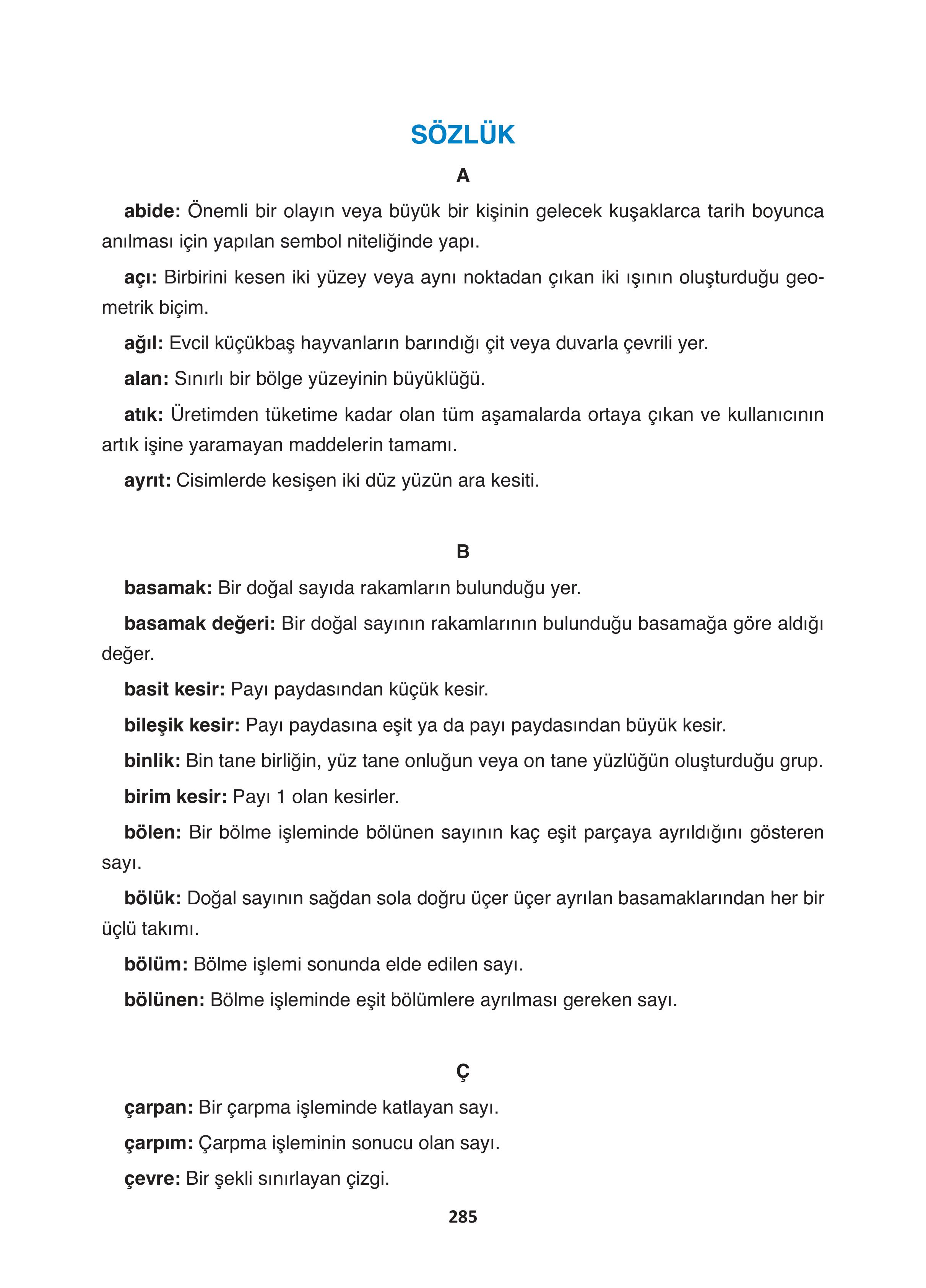 4. Sınıf Fersa Yayınları Matematik Ders Kitabı Sayfa 285 Cevapları