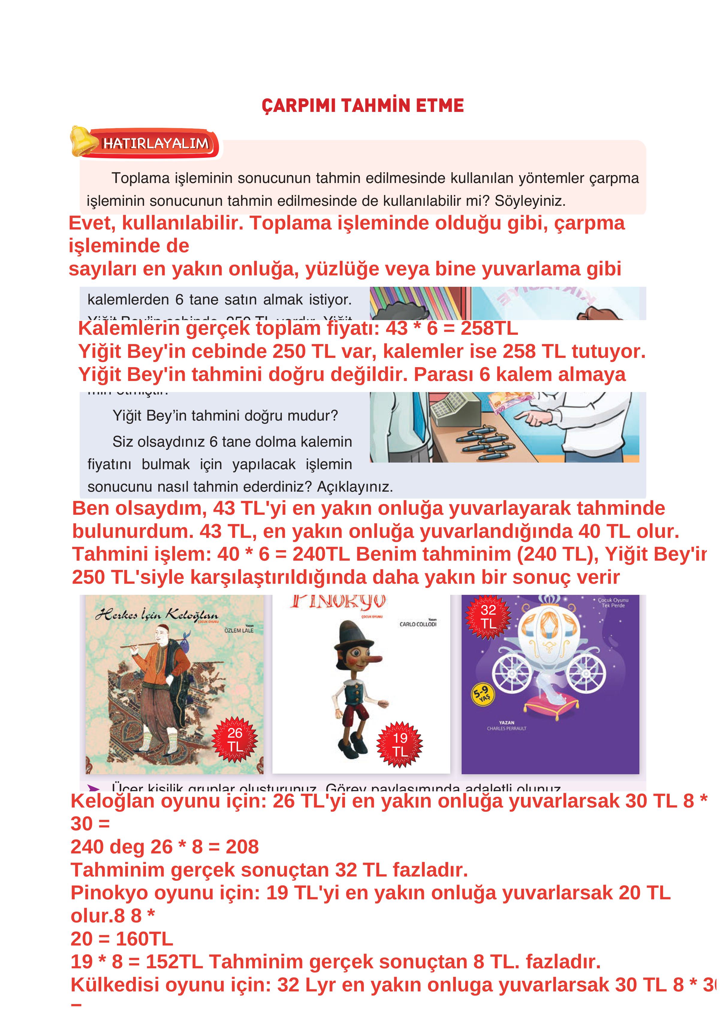 4. Sınıf Fersa Yayınları Matematik Ders Kitabı Sayfa 89 Cevapları