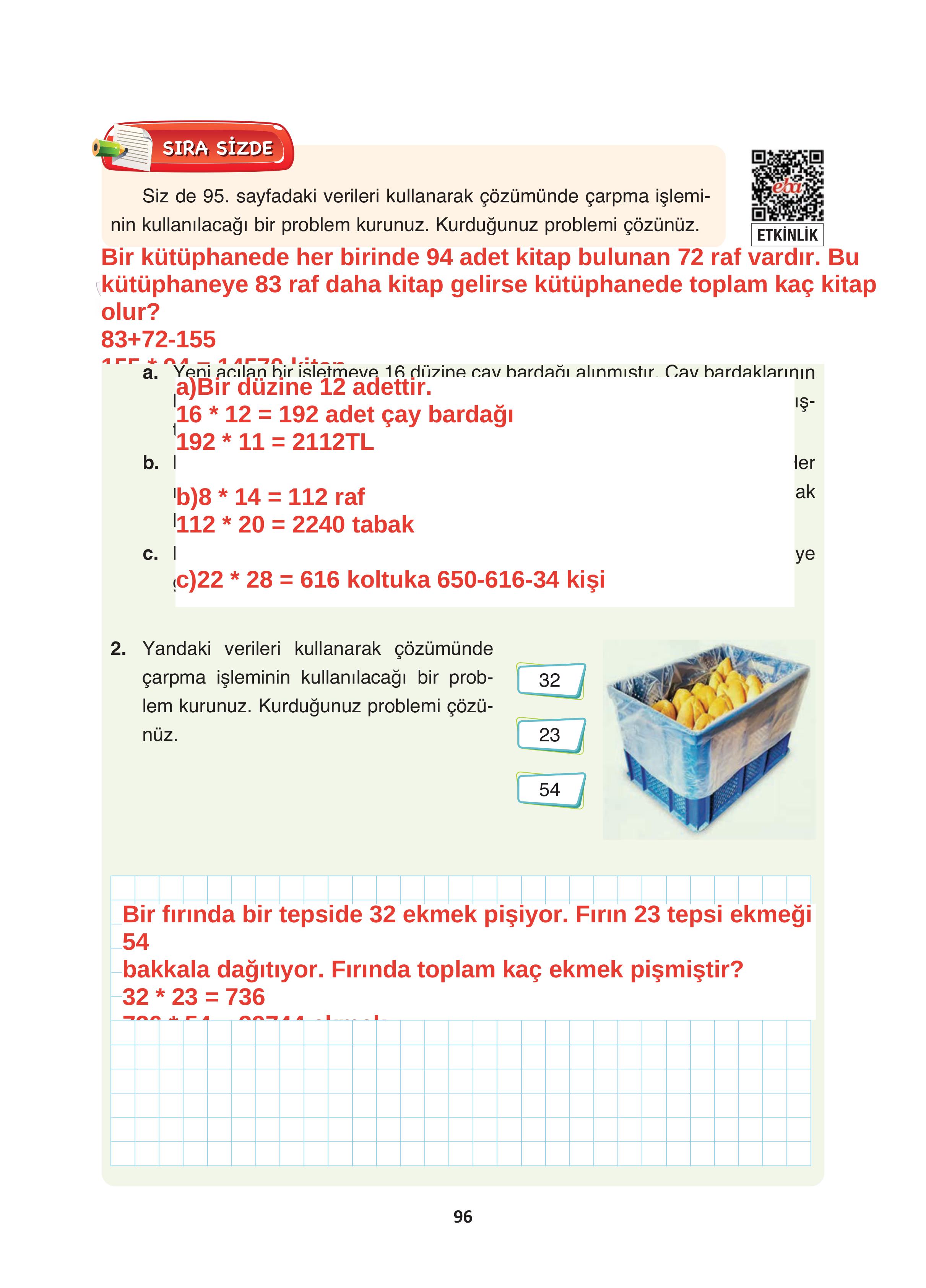 4. Sınıf Fersa Yayınları Matematik Ders Kitabı Sayfa 96 Cevapları 4. Sınıf Fersa Yayınları Matematik Ders Kitabı Sayfa 96 Cevapları